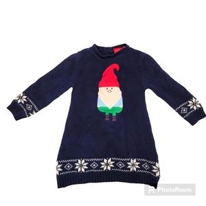Toddler Girl Christmas Gnome Sweater Dress  12 months